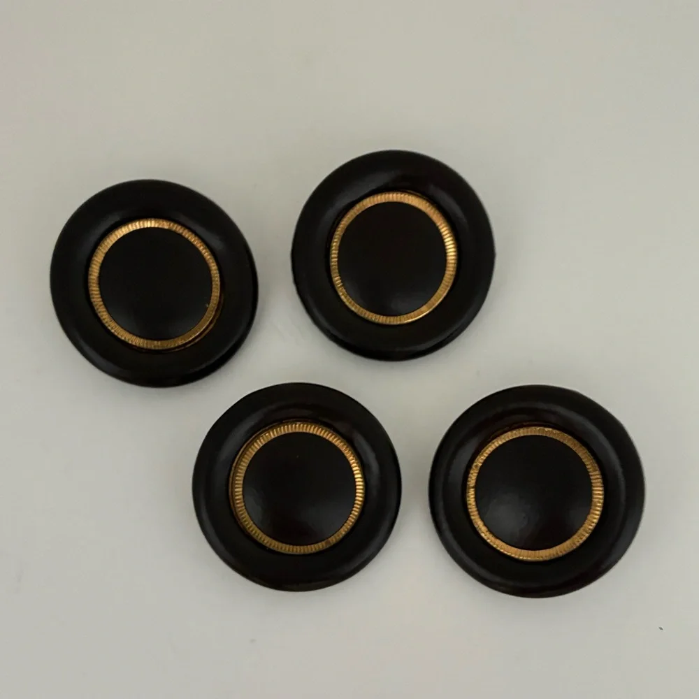 Vintage 1950s/1960s Large Sewing Buttons Set of 4: Black